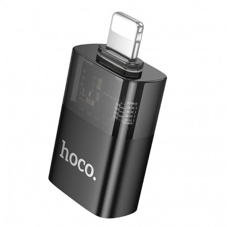 Adapter OTG Lightning to USB A Hoco UA36 black transparent