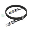 HOCO cable All-in-one USB A / Type C to Type C / LED Light 3A 60W U138 1,2 m black HOCO cable All-in-one USB A / Type C to Type C / LED Light 3A 60W U138 1,2 m black
