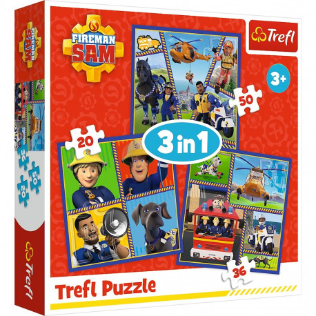 TREFL FIREMAN SAM Puzzle 3 in 1 set