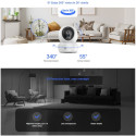 Ezviz H6C CS-H6c Indoor Panoramic 4MP 2K Smart Pan & Tilt 360 AI Camera MicroSD / Night vision White