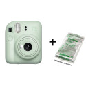 Instant Camera Fujifilm Instax Mini 12 (mint green) + 10 Fujifilm Instax Mini Film (Glossy) (Color)