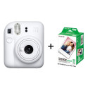 Instant camera Fujifilm Instax Mini 12 (Clay White) + 20 Fujifilm Instax Mini Film (Glossy) (Color)