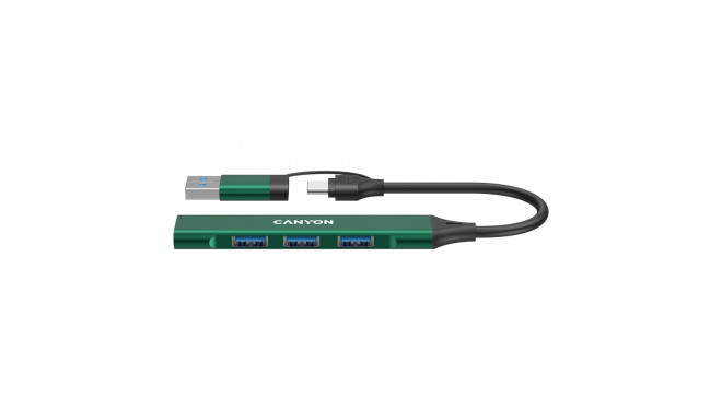 CANYON hub DS-02 4in1 USB-A/C Green