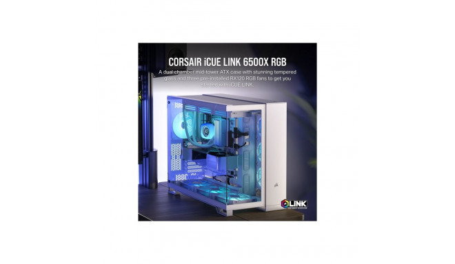 CORSAIR iCUE LINK 6500X RGB Tempered Glass Mid Tower White