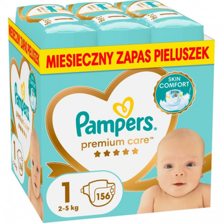 Pampers Premium Care 1, 2-5 kg, 156 tk.