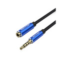 TRRS 3,5 mm mees 3,5 mm emas audio pikendus 5m Vention BHCLJ sinine