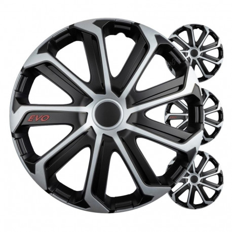 autokilbid 4tk komplekt evo must-hõbedased 16" color box