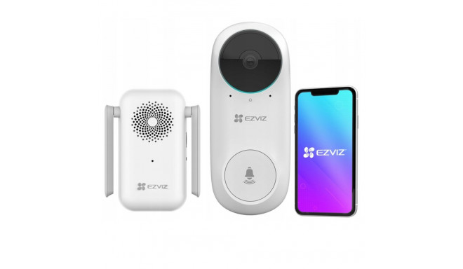 Ezviz DB2C nutikas traadita HD 1080p videoväravakell aku ja helimooduli komplekt - Valge