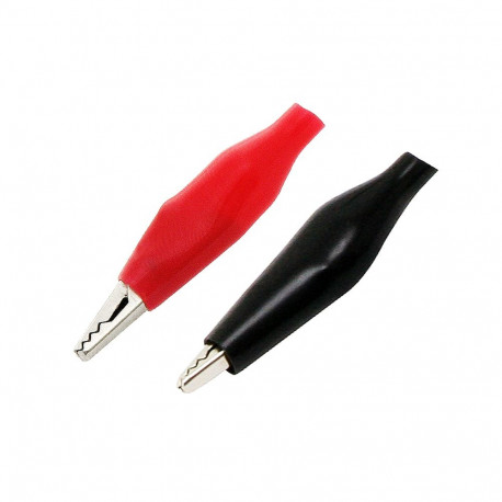 96-702# Krokodylek mały w izolacji 35mm czarny/czerwony 2szt. (100 tk.)