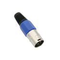 1428# Wtyk mikrofonowy xlr 3p na kabel niebieski (10 tk.)