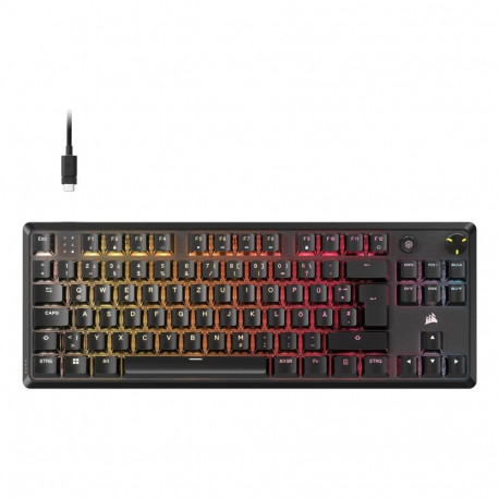 CORSAIR Tas K70 Core TKL USB RGB LED must klaviatuur