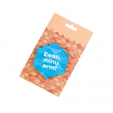 SOKISAHTEL 2019.a juubelipeo MINU ARM nõelkinnitusega sinine rinnamärk 425