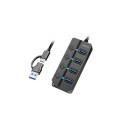 USB3.2 Gen1 HUB, 4xUSB-A on/off switch