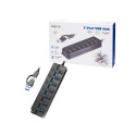 USB3.2 Gen1 hub, 7 port on/off switch black