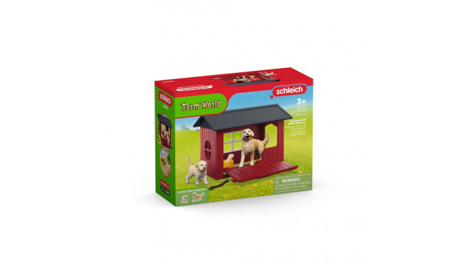 SCHLEICH FARM WORLD Dog kennel with golden retrievers