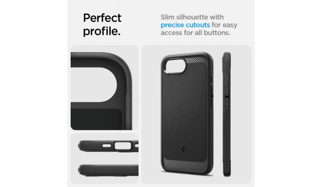 Spigen Rugged Armor MagSafe case for iPhone 16e - black
