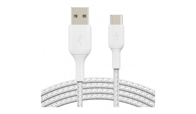"Belkin USB-C/USB-A Kabel ummantelt, 15cm, weiß"