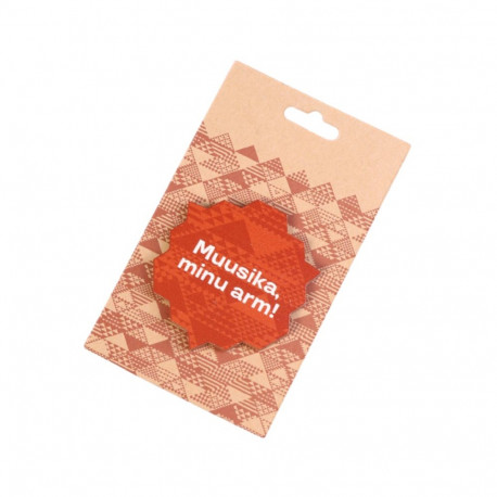 SOKISAHTEL 2019.a juubelipeo Muusika MINU ARM nõelkinnitusega pruun puidust rinnamärk 425