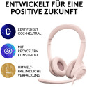 "Logitech H390 Headset on-ear wired USB-A rose"