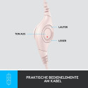 "Logitech H390 Headset on-ear wired USB-A rose"