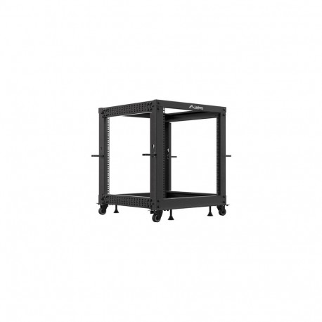 OPEN RACK 19" 12U 600X600-1100 ADJUSTABLE BLACK LANBERG (FLAT PACK)