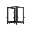 OPEN RACK 19" 15U 600X600-1100 ADJUSTABLE BLACK LANBERG
