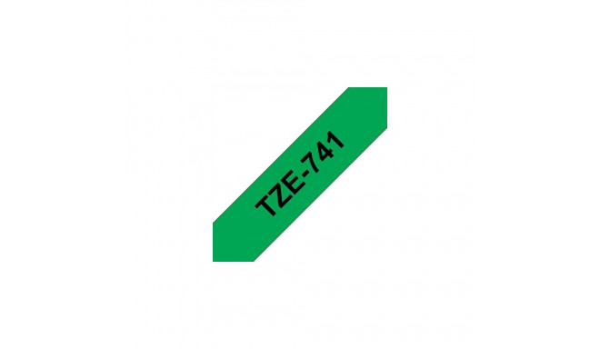 Brother TZE-741 label-making tape Black on green TZ