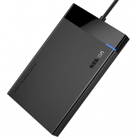 Kõvaketta korpus 2.5" HDD, SSD SATA 3.0 5Gbps koos USB-A kaabliga 0.5m, must