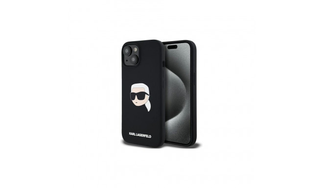 Karl Lagerfeld KLHMP15SSKHPPLK iPhone 15 6.1" black/black hardcase Silicone Karl Head Print Mag