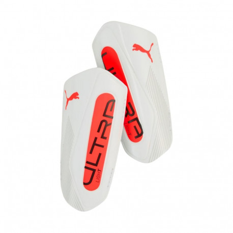 Ochraniacze piłkarskie Puma Ultra Light Strap biało-pomarańczowe 30992 01  M