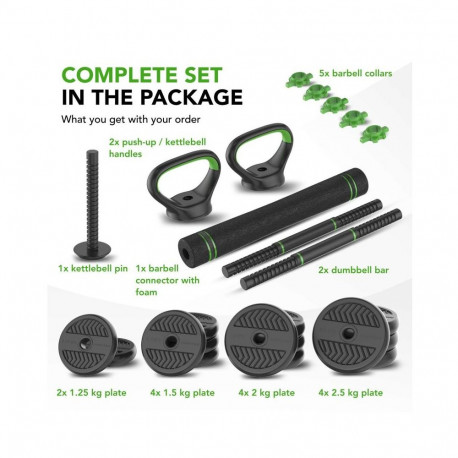 Jõutreeningu komplekt TUNTURI Barbell & Dumbbell Set 28 kg