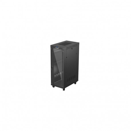 RACK CABINET 19" FREE-STANDING 32U/600X1000 (FLAT PACK) WITH GLASS DOOR LCD BLACK LANBERG