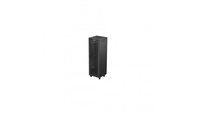 RACK CABINET 19" FREE-STANDING 37U/600X600 (FLAT PACK) WITH MESH DOOR LCD BLACK LANBERG