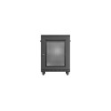 RACK CABINET 19" FREE-STANDING 15U/600X600 (FLAT PACK) WITH MESH DOOR BLACK LANBERG