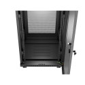 RACK CABINET 19" FREE-STANDING 37U/600X600 (FLAT PACK) WITH MESH DOOR LCD BLACK LANBERG
