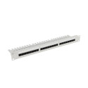 PATCH PANEL 24 PORT 1U 19" CAT.6 UTP WITH CABLE ORGANIZER GREY LANBERG