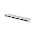 PATCH PANEL 24 PORT 1U 19" CAT.6A UTP WITH CABLE ORGANIZER GREY LANBERG