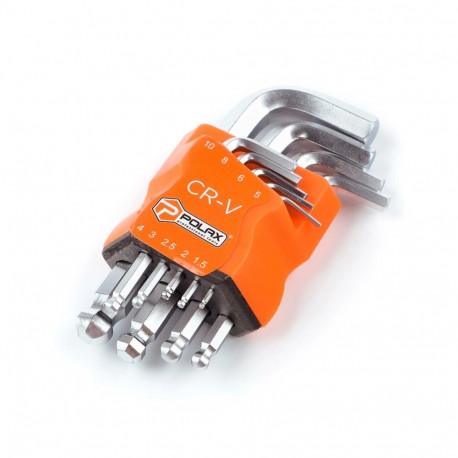 Sešstūra atslēgu komplekts, lodveida, 1.5-10mm,  25-009 POLAX