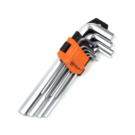 Sešstūra atslēgu komplekts 9gab., 1.5-10mm, CrV, garās 25-006 POLAX