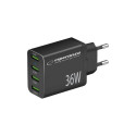 Esperanza EZC107K Charger Esperanza 36w 4x usb-a qc 3.0 18w charger