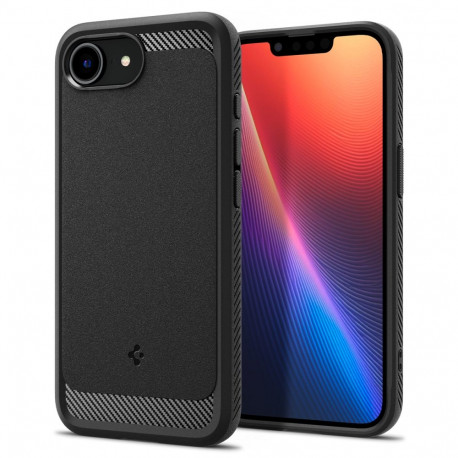 Kaitseümbris Rugged Armor (MagFit), Apple iPhone 17e / iPhone 16e, must, MagSafe, Spigen