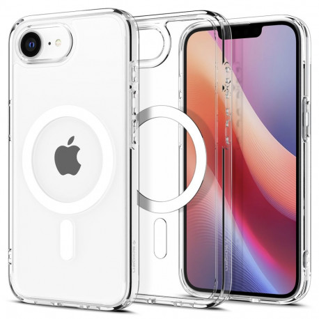 Kaitseümbris Ultra Hybrid (MagFit), Apple iPhone 17e / iPhone 16e, läbipaistev valge MagSafe ringiga