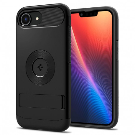 Kaitseümbris Slim Armor (MagFit), Apple iPhone 17e / iPhone 16e, must, tugijalaga, MagSafe, Spigen