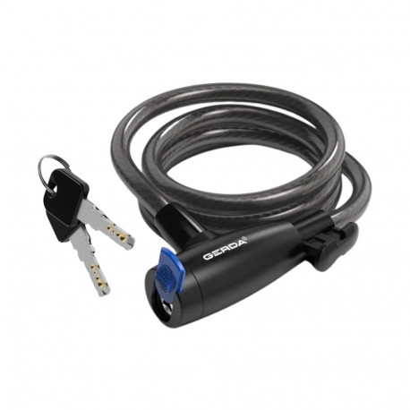 Gerda jalgratta trosslukk Flex 1500/8T ümar korpus võtmekaitse 0SFL0150008 06T2XP, must