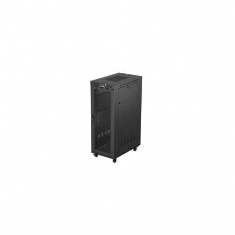 Rack installation cabinet standing 19" 32U 600x1000 black perforated door LCD Lanberg (Flat Pack)