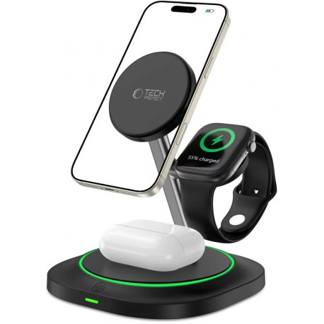 Tech-Protect juhtmevaba laadija A46 3in1 QI15W, must