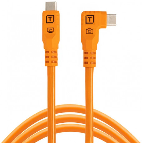 Tether Tools kaabel USB-C - USB-C TetherPro Optima 10G Right Angle 1,8m, oranž (CUC06RTG2-ORG)