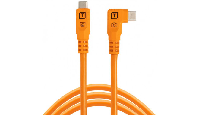 Tether Tools kaabel USB-C - USB-C TetherPro Optima 10G Right Angle 3m, oranž (CUC10RTG2-ORG)