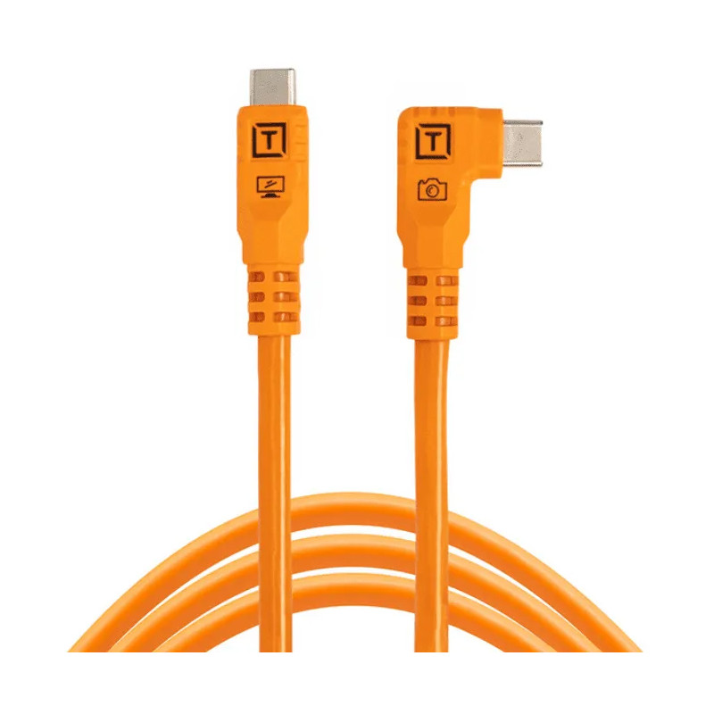 Tether Tools kaabel USB-C - USB-C TetherPro Optima 10G Right Angle 3m, oranž