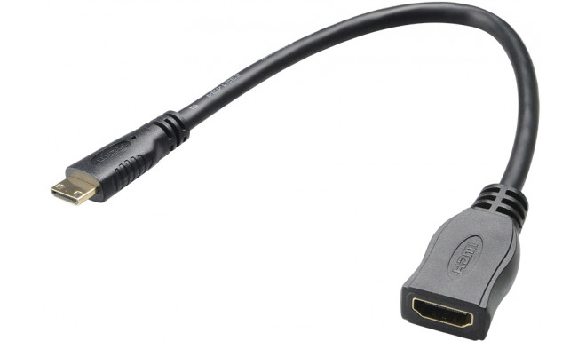 Akasa cable HDMI - Mini HDMI 25cm, black (AK-CBUB19-10BK)